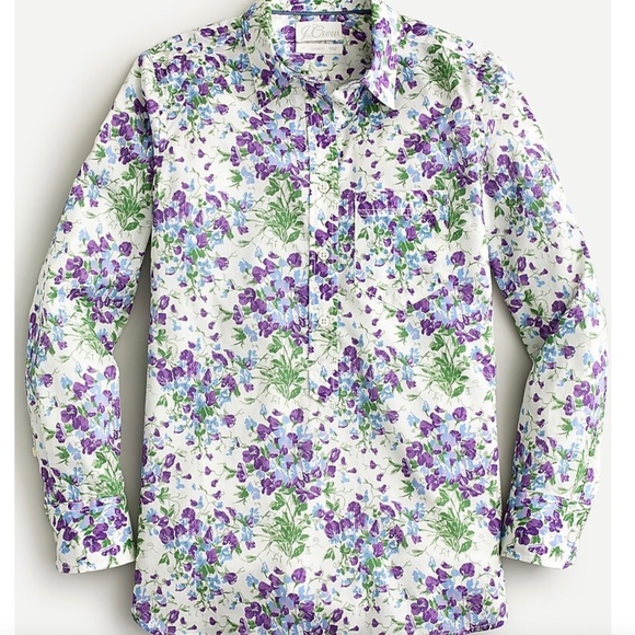 J.Crew Classic-fit popover in Liberty® Sweet Pea Bouquet - Size 2 - Picture 1 of 2